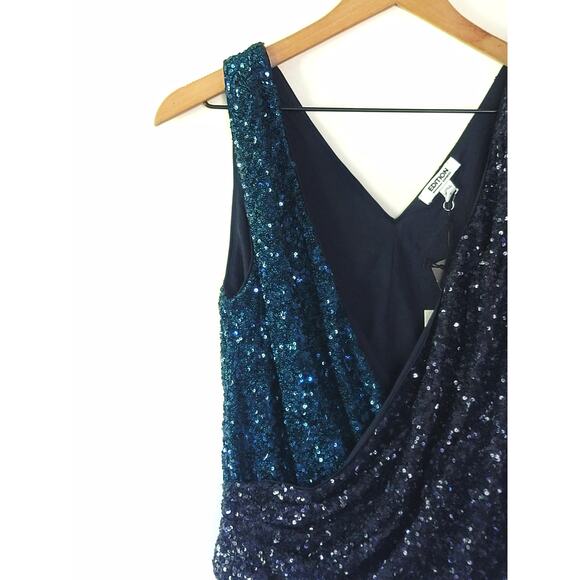 NWT Express Sequin Color Block Faux Wrap Tank Top - Medium - Picture 11 of 15